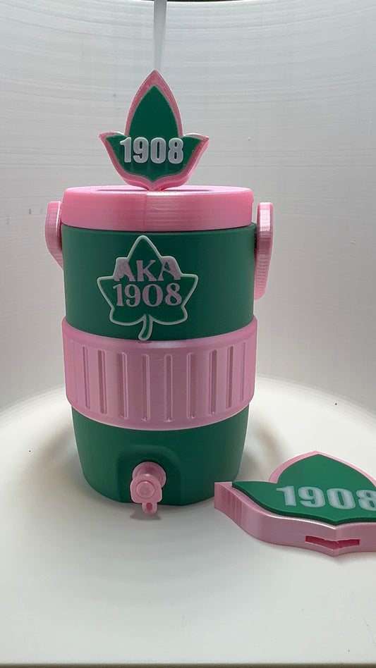 Pink & Green Sorority Can Holder