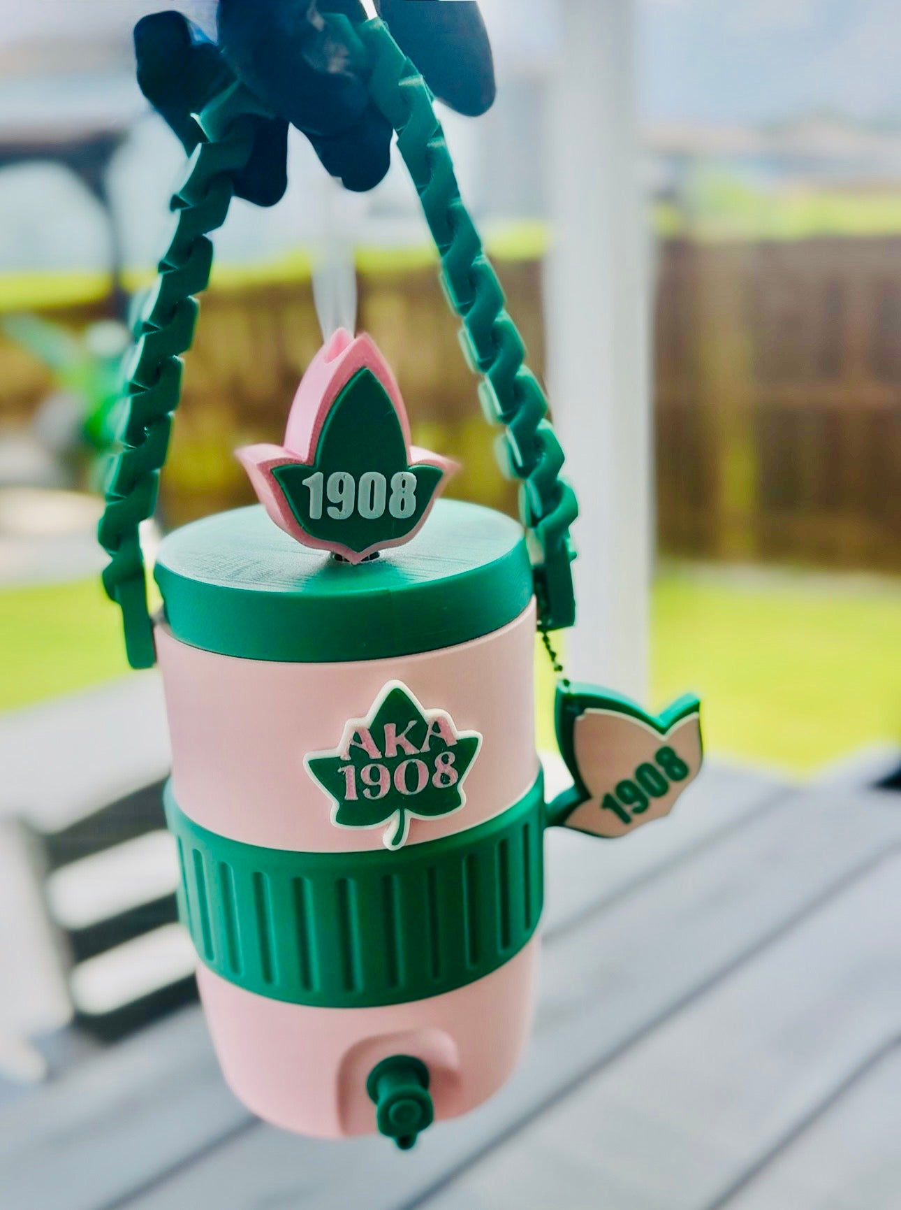 Pink & Green Sorority Can Holder