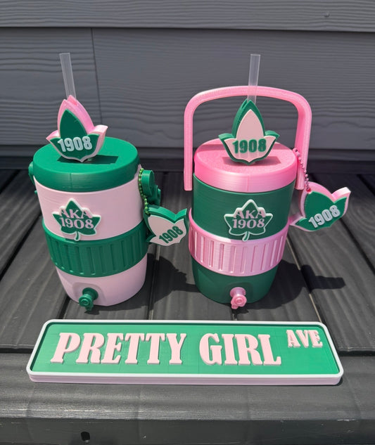 Pink & Green Sorority Can Holder