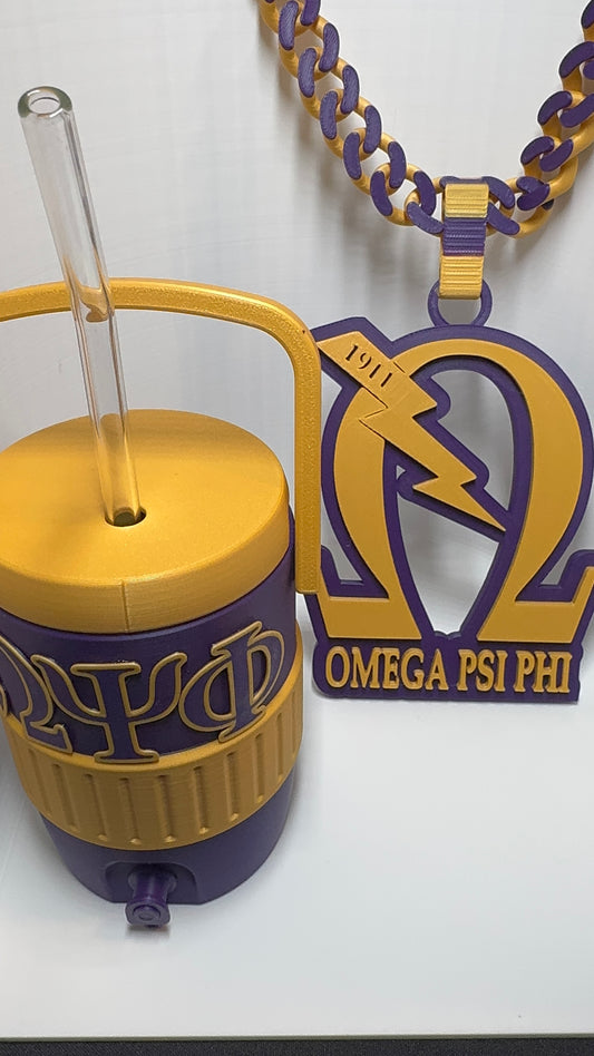 The Ultimate Omega Tailgate Bundle – 3D Printed Custom Cooler Cup & Medallion Chain