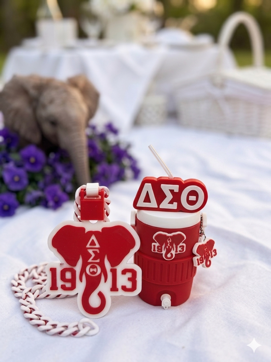 Crimson & Cream 3D Printed Custom Cooler Cup & Medallion Chain