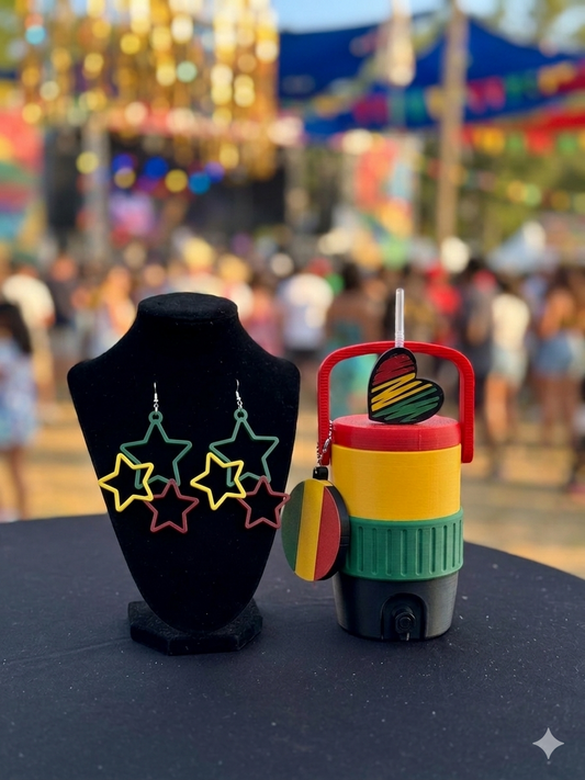 Pan-African Soda Can Cooler & Earrings