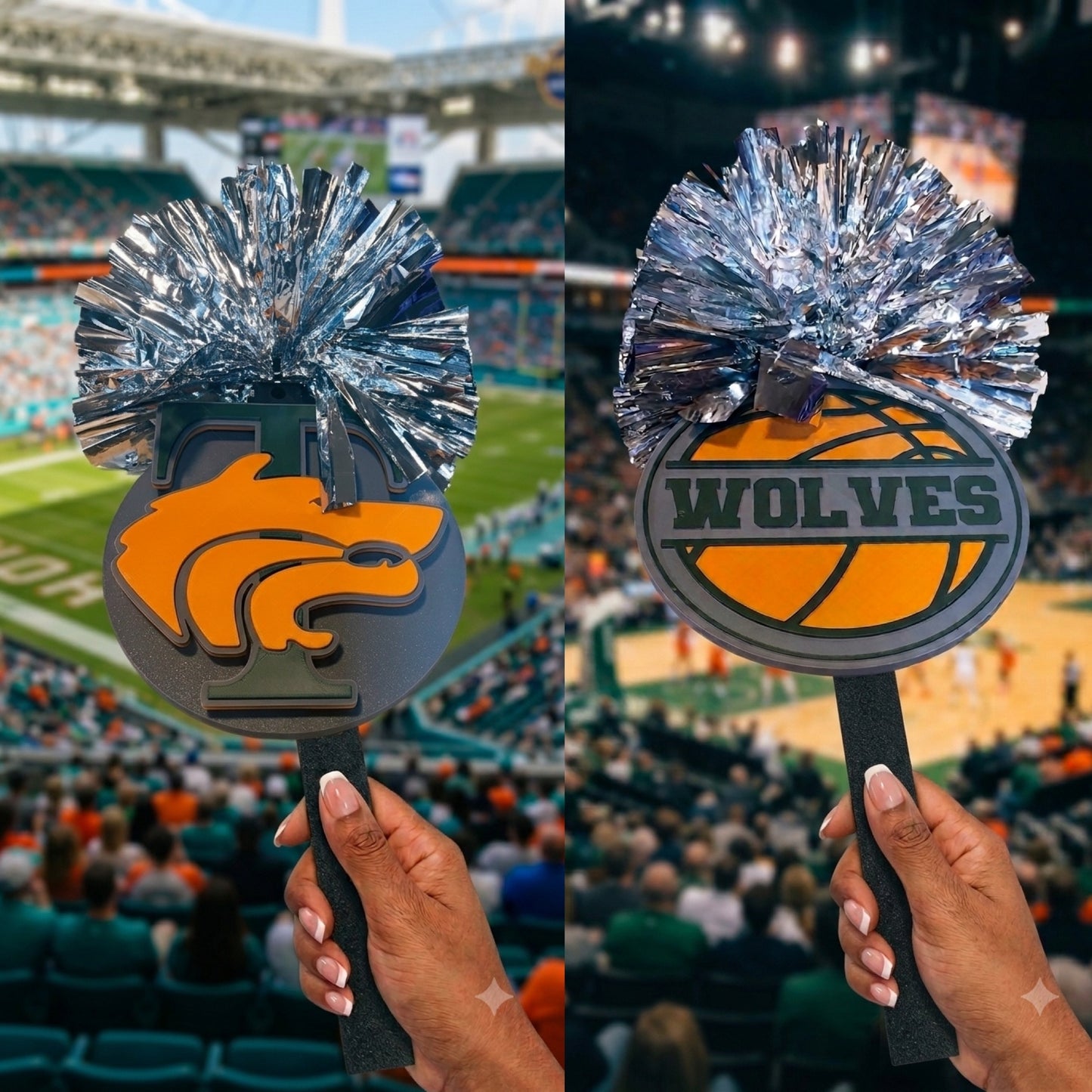 Custom Fan Cheer Stick with  Pom Pom