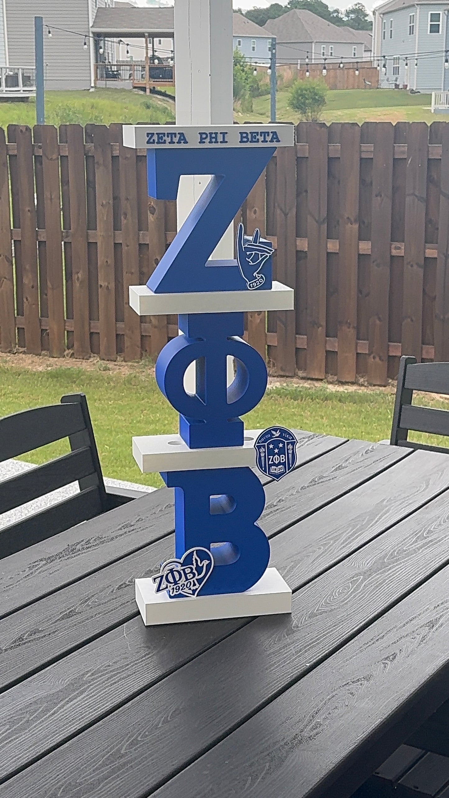 STACKED GREEK LETTERS STAND